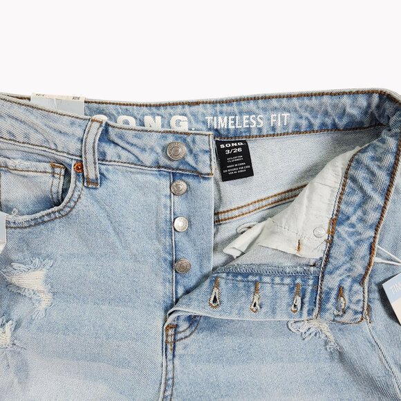 SONG Timeless Fit womens 3/26 Comfort Vintage Stretch Distressed Jeans New - Picture 6 of 12